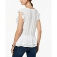 thumbnail image 2 of Style & Co Metallic Ruffled Top Bright White XL, 2 of 4
