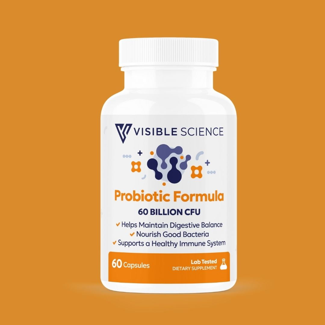 Visible Science Probiotic Formula – Probiotic Strains – Gut, Digestive & Immune Health Support – 60 Billion CFU, Capsules 60ct