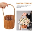 thumbnail image 3 of DEEPCRAFF Handheld Flower Basket Simulation Flowers Woven Flower Basket Light Brown Storage 1Pack, 3 of 5