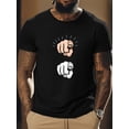 thumbnail image 2 of Men's Crew Neck T-Shirt- Soft Daily Short Sleeve Top with Eye-Catching Index Finger Pattern(Finger Up)- Office, Outing, Party Casual Style- Easy Care Crew Neck Top Men's Printed T-shirt 2D Men's, 2 of 5