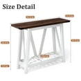 thumbnail image 3 of Pellebant Entryway Table Wood Console Table with Shelves Farmhouse Sofa Table,Brown Wash, 3 of 8