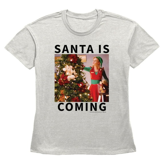 Womens Elf Jovie Santa Is Coming T Shirt