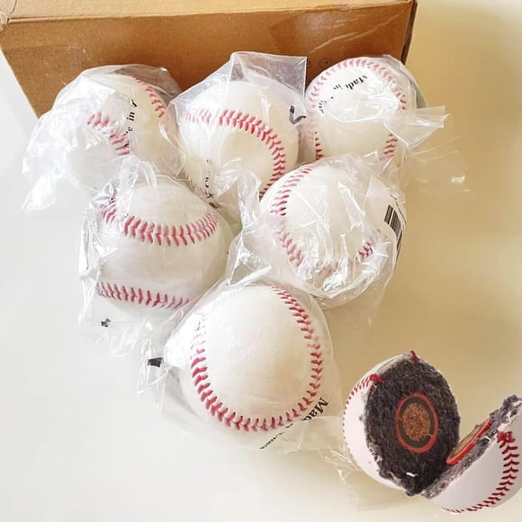 Pelotas de béisbol SENSHUNUO de cuero, paquete de 6, tamaño estándar oficial