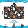 thumbnail image 2 of Autumn Halloween Scene Pattern Hooded Bath Towel，50"x30" for Ages 3 To 12 Kids, Quick Dry Lightweight Soft Microfiber Hood Beach Towel Cover Up for Kids, 2 of 7
