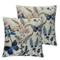 thumbnail image 2 of Nawypu Summer Pillow Covers Set of 2,Navy Blue Wild Flower Plant Throw Pillows Case,Seasonal Floral Outdoor Decorative Square Farmhouse Decor Cushion Covers for Home Sofa Bed Couch, 2 of 6