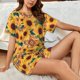thumbnail image 4 of Fotbe Bohemian Sunflower Conjunto de Pijama Estampado para Mujer, 2 Piezas, Ropa de Dormir con Camiseta de Manga Corta y Shorts Suaves-X-Large, 4 of 6