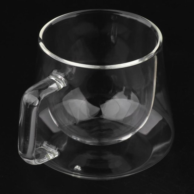 Taza De Para , Vidrios De Doble Pared Con Asa, Lavaplatos Y fuerte de caja Para Microondas, Resistente Al Calor / Frío Borrar sin etiquetas Soledad Taza de café
