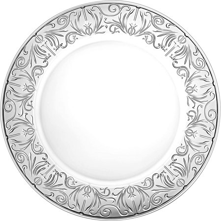

Glass Charger - Plate - Crystal - Set of 2 - Beautiful Designed Border - 12.5 Diameter - Made in Europe - By NULQelly