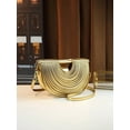 thumbnail image 2 of Remanland Women's Metallic Textured Crescent Evening Clutch Bag, Gold, 2 of 10