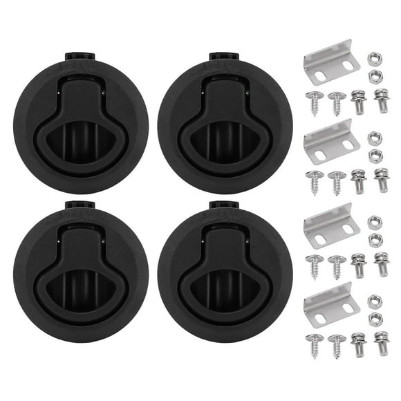 61mm/2.4in Marine Flush Pull Slam Latch Round Ring Lock Boat Cabinet Hardware for Hatches Yachts RVs