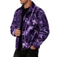 thumbnail image 4 of Havenx Men's Camo Corduroy Jacket Long Sleeve Button Down Shirts with Pockets Lapel Collar Camouflage Print Coats Vintage Casual Western Fall Winter Outfits,Purple L, 4 of 6