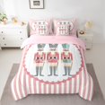 thumbnail image 2 of jejeloiu Cute Nutcracker 7-Piece Twin Bedding Sets,Pink Geometric Stripe Bedding Comforter Set,Merry Christmas Sheet Sets For Girls Kids,Breathable Home Decor Reversible, 2 of 8