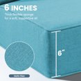 thumbnail image 6 of Outdoor Wicker Furniture Cushion Set, 24 x 22 x 6 Thicken Deep Seat Patio Chair Cushions, Turquoise, 2 Sets, 6 of 11