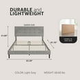 thumbnail image 2 of DeCoro Cambridge Upholstered Wooden Platform Bed Frame with Headboard, Queen, 2 of 11