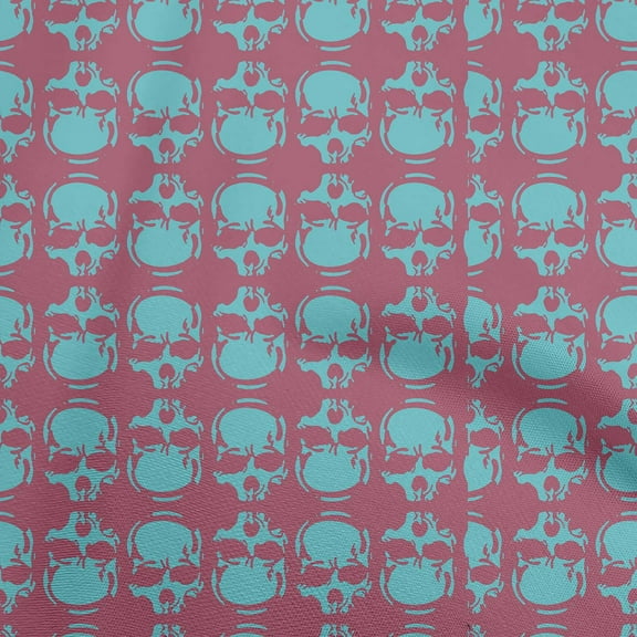 oneOone Cotton Silk Dusty Rose Fabric Skull Sewing Craft Projects Fabric Prints By Yard 42 Inch Wide-C8