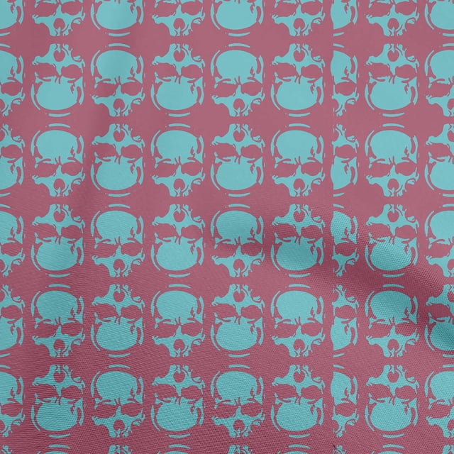oneOone Rayon Dusty Rose Fabric Skull Craft Projects Decor Fabric Printed By The Yard 56 Inch Wide-21