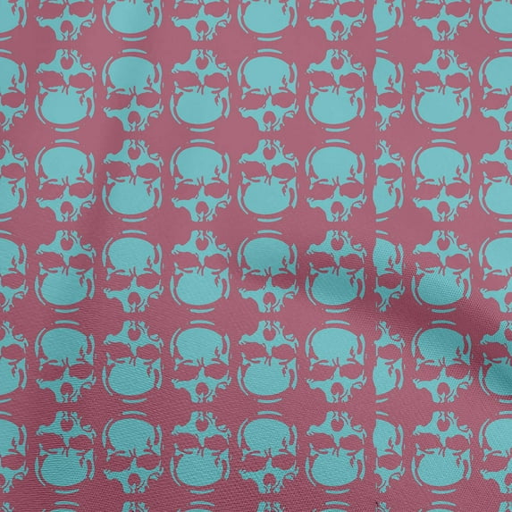 oneOone Silk Tabby Dusty Rose Fabric Skull Dress Material Fabric Print Fabric By The Yard 42 Inch Wide-9W