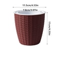 thumbnail image 3 of Self Watering Small Flower Pots Imitation Rattan Woven Texture 4.53 Inch Flower Pots for Indoor Plants Succulents and Desktop Home Decor, 3 of 6