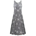 thumbnail image 1 of Plus size 5x Petite Womens Dress Silver Polaris Designer Print Sleeveless High V-Neck Princess Cut, 1 of 4