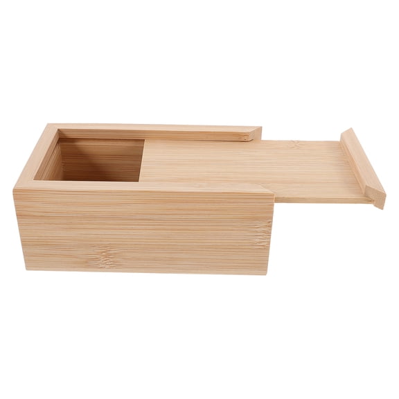 Wooden Slide Lid Box Sliding Cover Unfinished Wood Storage Jewelry Container 1 Set