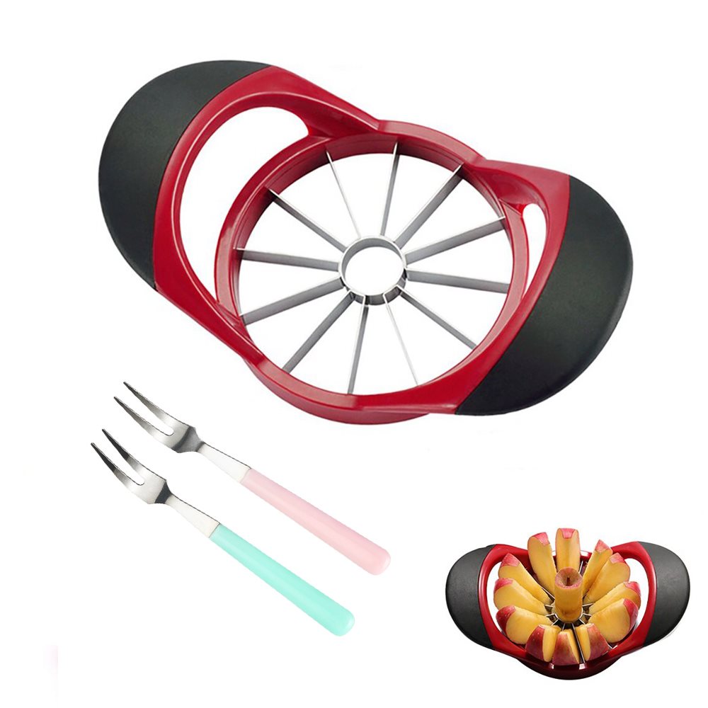 Apple Cutter, Apple Corer and Slicer Stainless Steel Apple Corer Apple Slicer Tool with 12 Super