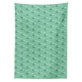 thumbnail image 2 of Umbrella Tablecloth, Wet Autumn Weather in September Theme Doodle Clouds Heavy Rainfall, Rectangle Satin Table Cover Accent for Dining Room and Kitchen, 52" X 70", Pale Green Sea Green, by Ambesonne, 2 of 2