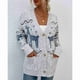 thumbnail image 1 of Suéter Navideño Con Frente Abierto, Patrón De Punto, Elegante Patrón De Ciervos Navideños, Suéter De Prendas De Vestir Navideñas Para Mujer, Moderado, Fino Y Grueso, Para, 1 of 7