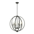 thumbnail image 3 of 6 Light Chandelier in Durable Style 28.75 inches High By 27.25 inches Wide-Pewter Finish-Pewter Shade Color Bailey Street Home 170-Bel-4159028, 3 of 9