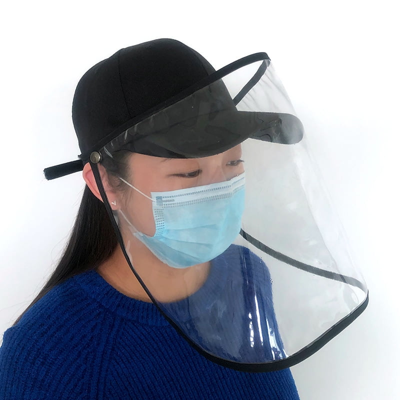 Protective Face Shield Anti saliva Sun Visor Fisherman Cap Hat Shield Removab F4 
