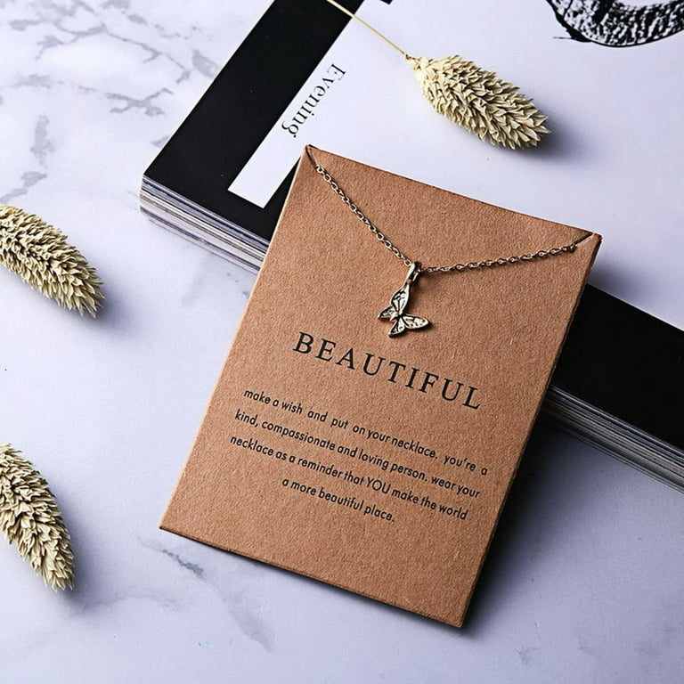 ouhuon 2022 present spring festival new year acrylic butterfly pendant  necklace clavicle chain jewelry simple-pendant accessories 