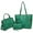 S-Green, variant on Women's Large Handbags Work Tote Vegan Leather Satchel Bag 3 Pcs Purse with Wallet, Green
