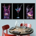 thumbnail image 2 of wall26 Framed Canvas Print Wall Art Set Purple &amp; Blue Splashes of Wine Drinks Cocktails Photography Realism Chic Landscape Colorful Multicolor Ultra for Living Room, Bedroom, Office - 16"x24, 2 of 5