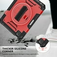 thumbnail image 4 of Decase Shockproof Case for iPad Pro 11 Case 4th/ 3rd/ 2nd/ 1st Gen (2022/2021/2020/2018), Military Grade Protection Rotating Stand Hand Strap Shoulder Strap Kids Friendly Bumper Rugged Case,Red, 4 of 9
