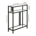 thumbnail image 4 of Evelyn&Zoe Cortland 22" Wide Rectangular Console Table with Glass Shelves, Blackened Bronze, 4 of 4
