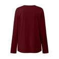 thumbnail image 5 of Youmylove Women T-Shirts Long Sleeve Leisure Stylish Tops Twist Front Tunic T-Shirt, 5 of 5
