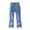 Blue, variant on RUTAYY Girls Pearl Bow Embroidered Jeans Wide Leg Flare Denim Pants With Elastic Waist For Toddler Kids Trouser Breathable Infants Pants