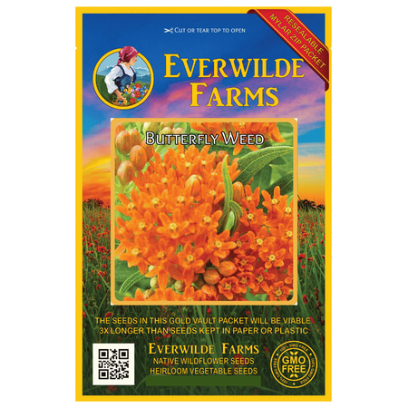 Everwilde Farms - 80 Butterfly Weed Native Wildflower Seeds - Gold Vault Jumbo Bulk Seed