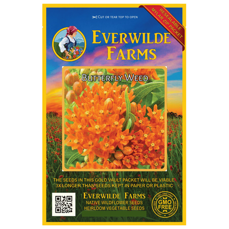 - Everwilde Farms - 80 Butterfly Weed Native Wildflower Seeds - Gold Vault Jumbo Bulk Seed Packet