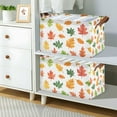 thumbnail image 2 of Yayeee Foldable Storage Basket for Shelves with Handles Set of 2 Waterproof Cloth Bins, Green Leaves, 2 of 7