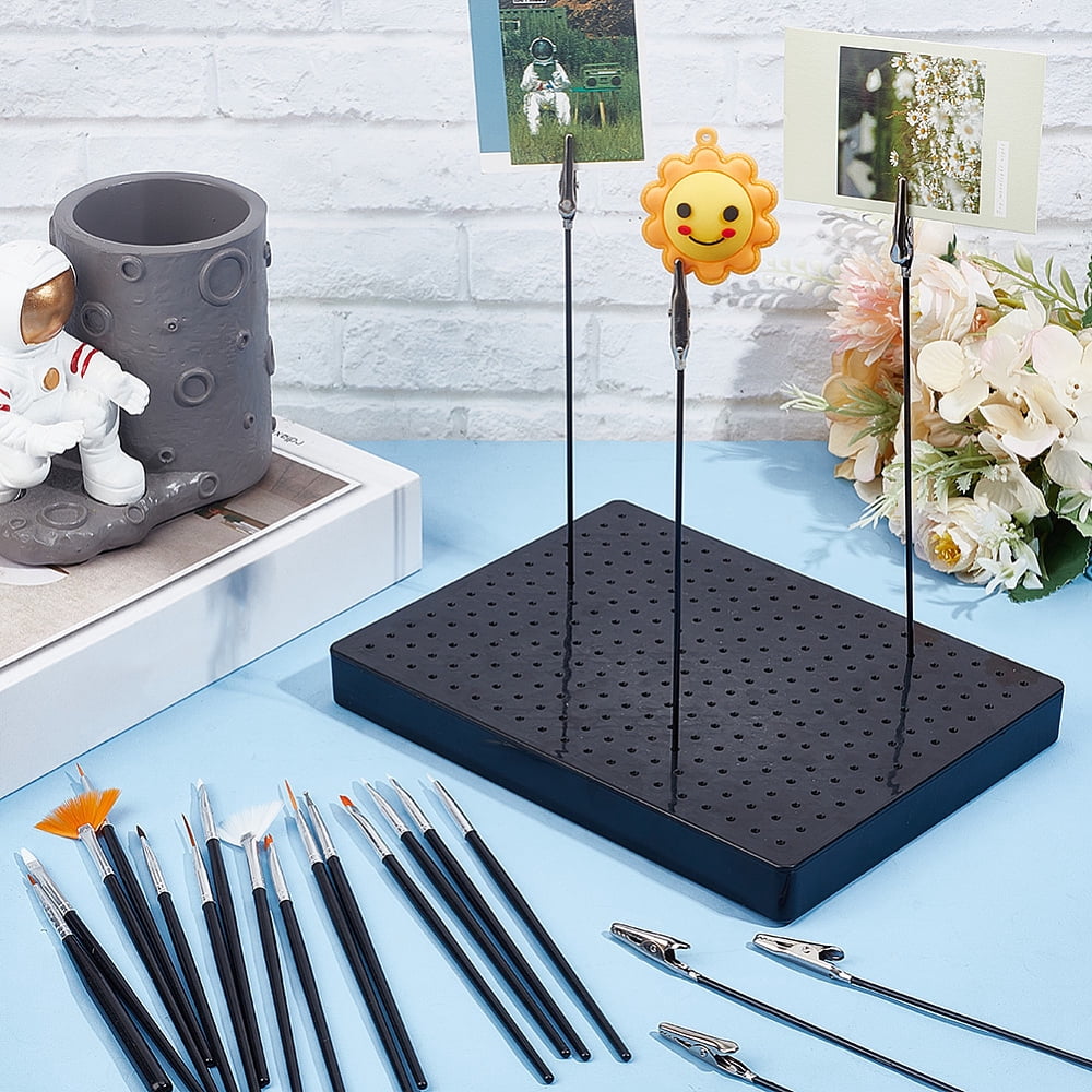 Plastic Iron Clip Sticks Base Set Model Holder for Painting Airbrush Fits for Air Spray Booth with Nail Art Sculpture Pen Brushes Mixed Color