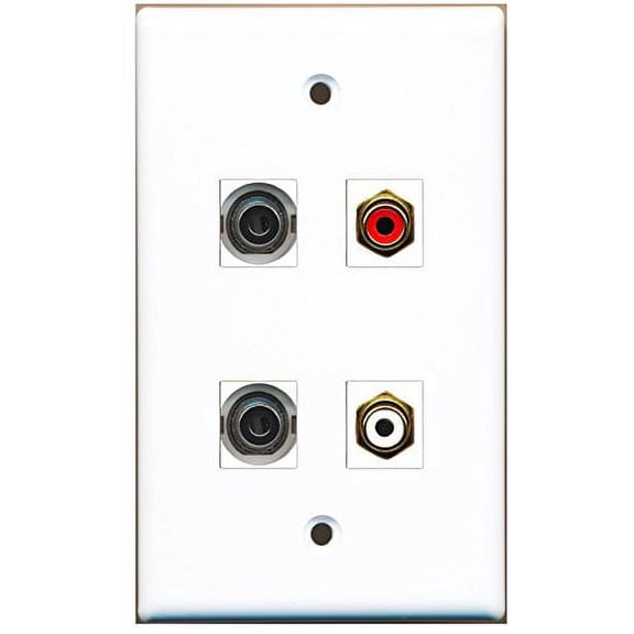 RiteAV - 1 Port RCA Red 1 Port RCA White 2 Port 3.5mm Wall Plate