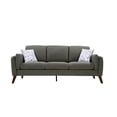 thumbnail image 4 of 6.5' Iron Gray Linen Sofa and Loveseat Living Room Set with USB Charger and Tablet Pocket, 4 of 5