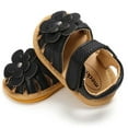 thumbnail image 4 of UTTOASFAY Toddler Shoes Toddler Infant Baby Girls Shoes Leather Sandals Summer Bowknot Flats Flower Shoes Black 18-24Month, 4 of 6