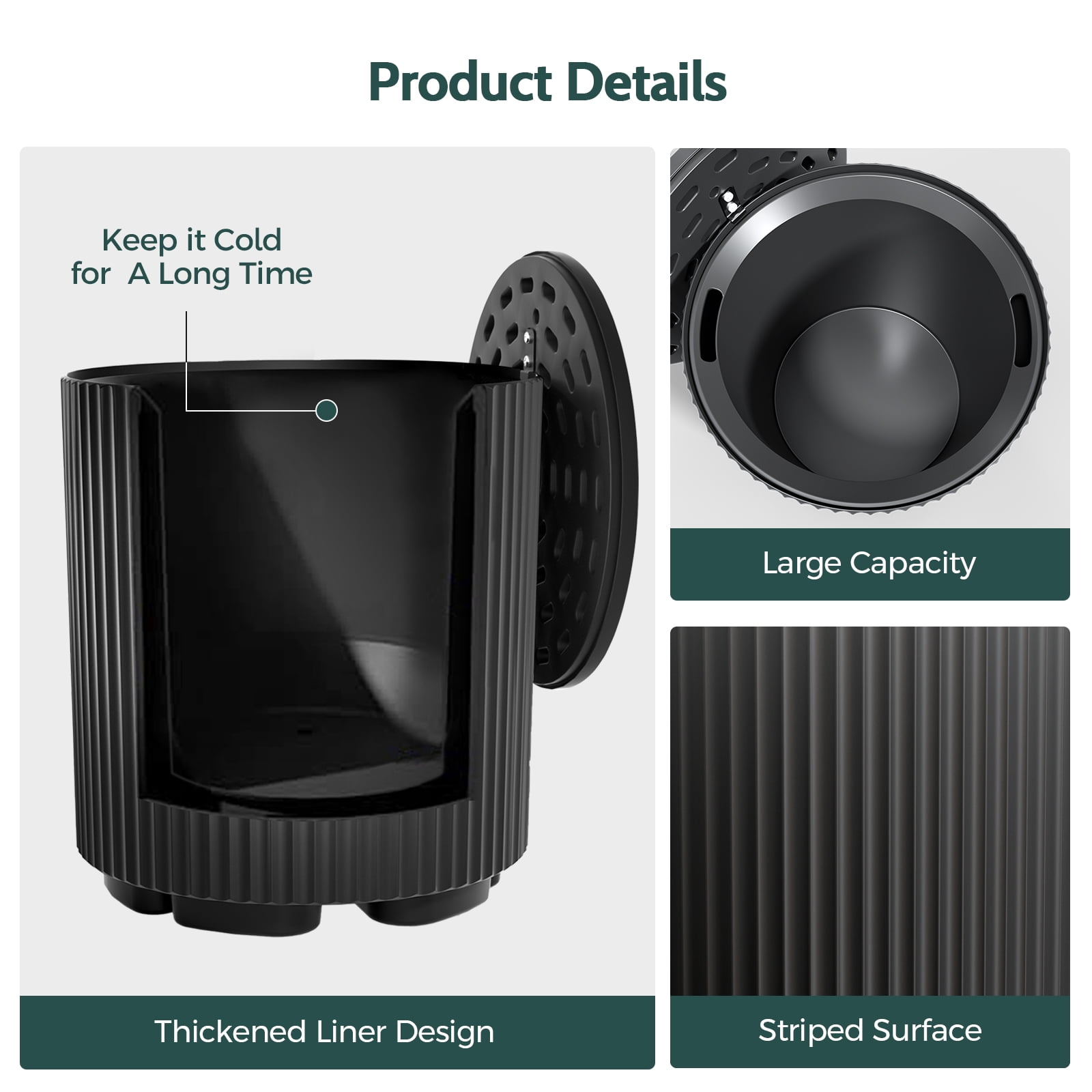 PolarcoForgeco 2-in-1 Portable Ice Bucket Cooler Table, Outdoor Ice Chest & Side Table Combo, Ideal for Patio, Parties, Picnics, Beach, and Outdoor Gatherings, Black