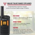 thumbnail image 3 of Cobra RX180 Walkie Talkies – 18-Mile Long Range Signal, 22 Preset Channels, NOAA Weather Alerts, 10 Call Tones, Voice-Activated, Compact and Reliable, 2-Pack, Orange/Black, 3 of 11