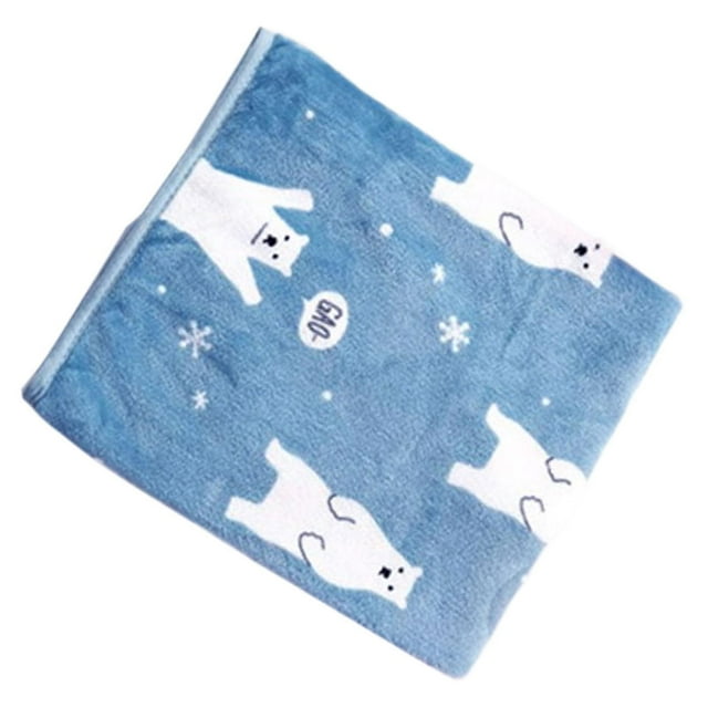 DOLITY Couverture en Polaire Corail pour Enfants Douce, Confortable et Respirante Couverture de Sieste Climatisation Bleue