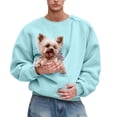 thumbnail image 6 of LNZGNM Cat Dog Pouch Sweatshirt Comfort Fleece Pullover Casual Dogs Holder Shirt with Large Pocket Long Sleeve Fall/Winter Top for Women, Sky Blue, M, 6 of 6