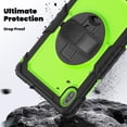 thumbnail image 3 of Case for Matepad SE 11 Inch 2024 with Screen Protector, 360 Degree Rotating Kickstand Hand Strap Heavy Duty Shockproof Cover with Shoulder Strap, Lime PC, 3 of 7