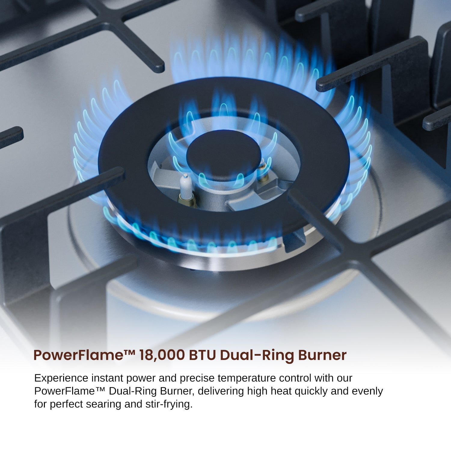 Rangaire RCG341S 34" Gas Cooktop - Stainless Steel, Sealed Burners, Cast Iron Grates, Die Cast Metal Burner Controls