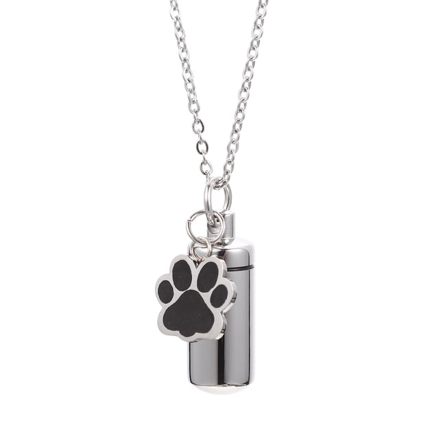 Collar con urna para cenizas de gato, urna de acero inoxidable para perro, contenedor de cenizas con forma de hueso para mascotas